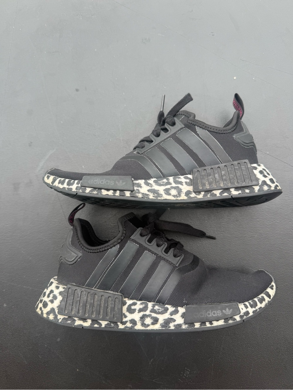 Adidas NMD R1 Shoes Black Leopard Print Boost Sneakers Women’s Size 6